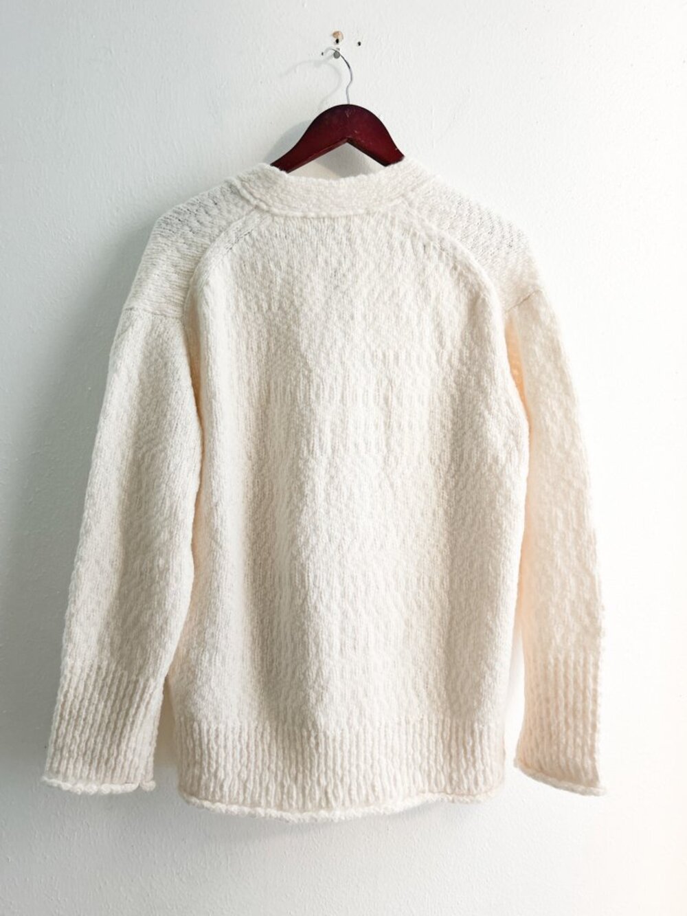 NWT J.Crew‎ Relaxed Cardigan Textured Yarn Wool Alpaca Ivory Oversized Sweater S - Picture 9 of 10